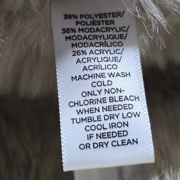 Loft Faux Leather Tan Cream Neutral Outerwear Shawl Cascade Open Vest Size M - Picture 11 of 12